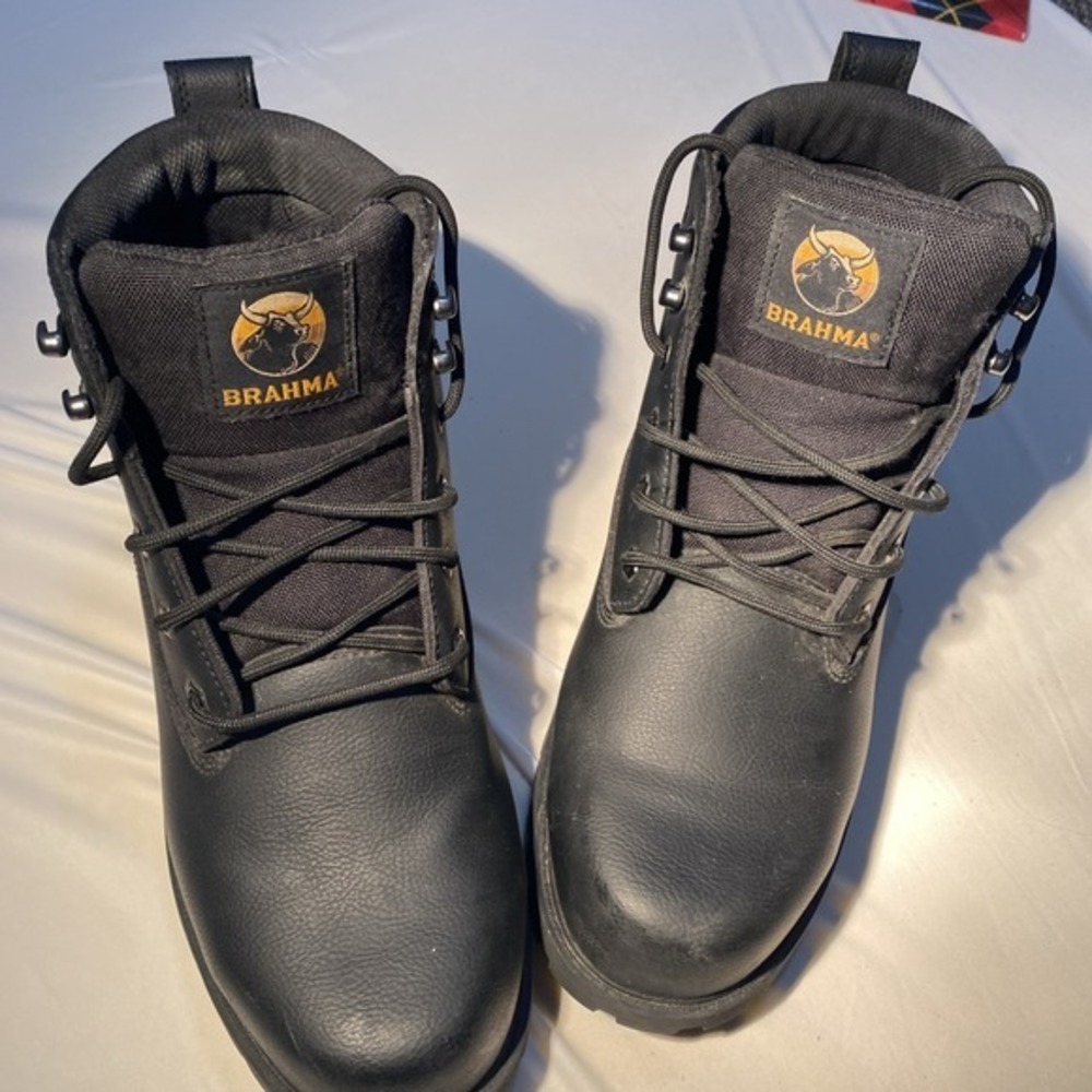 Brahma Men's Size 13 Steel Toe Boot Black Lace Up        ‎  3683